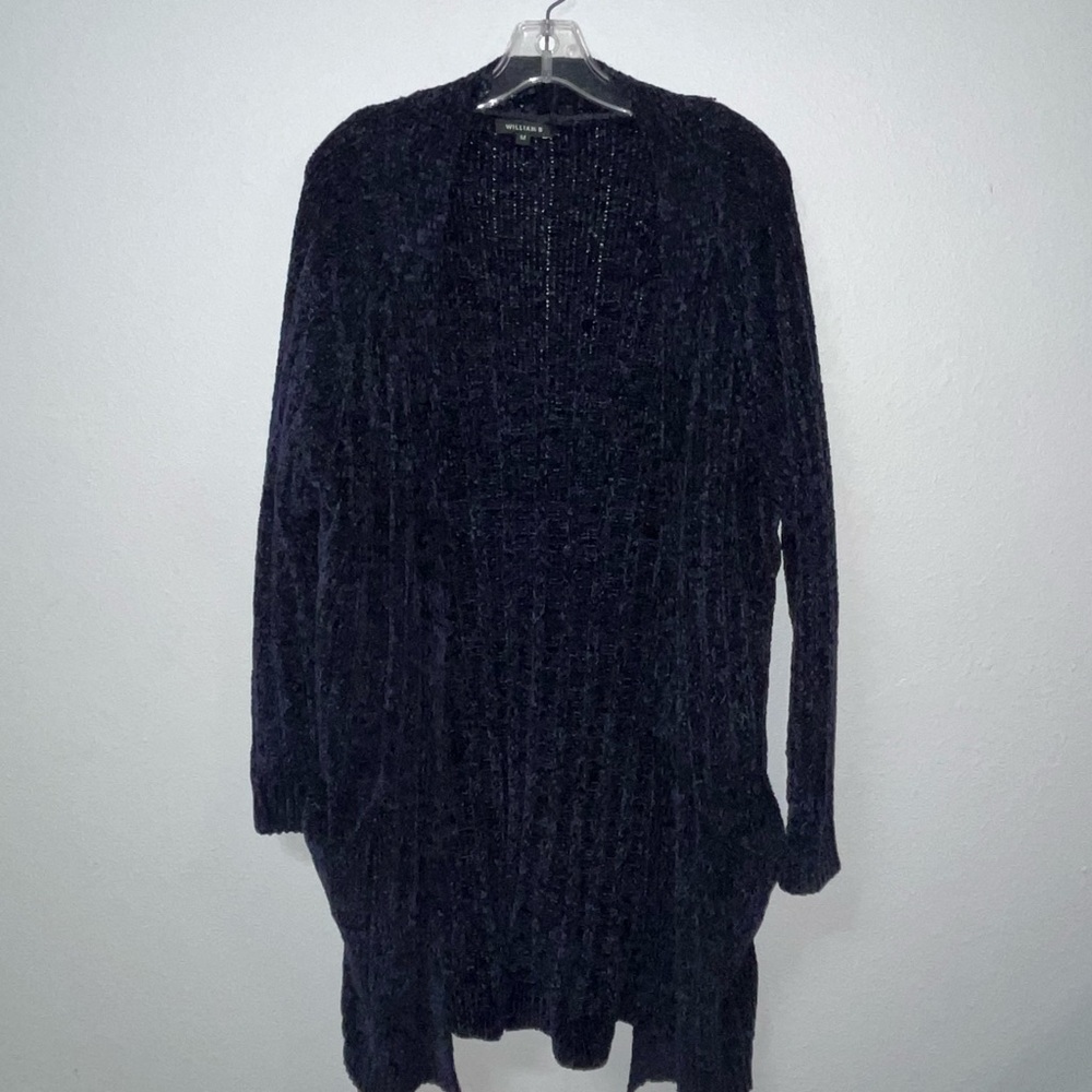 William B- Elegant Navy Blue and Black Women's Sweater